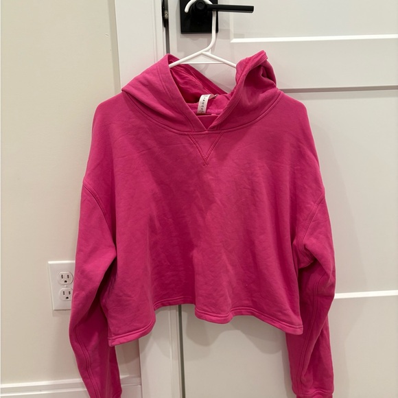 Lululemon All Yours Cropped Hoodie Size 18 in Sonic Pink - Picture 2 of 8
